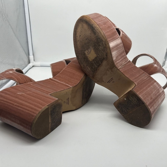 LAURENCE DACADE Helissa Pink Velvet Leather Platform Sandals Heels sz 41 - Picture 15 of 16